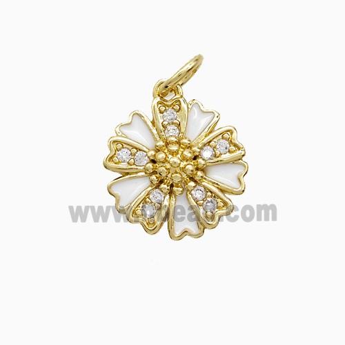 Enamel Copper Pendant, Gold Plated