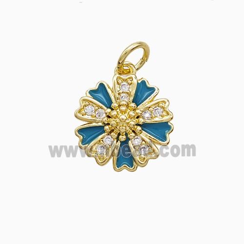 Enamel Copper Pendant, Gold Plated