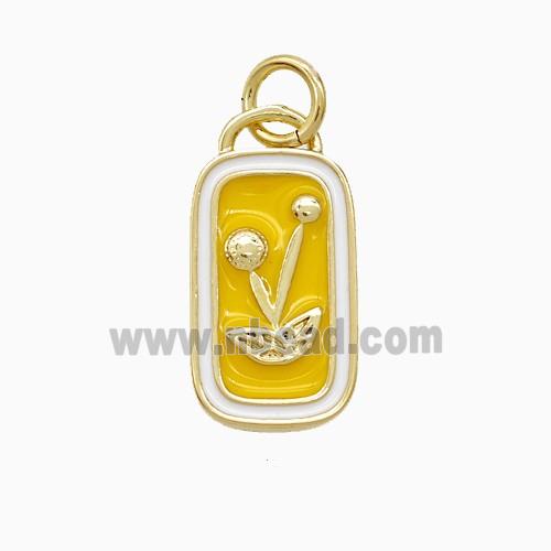 Enamel Copper Pendant, Gold Plated