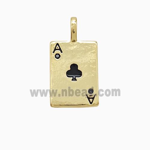 Enamel Copper Pendant, Gold Plated
