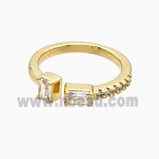 Copper Rings Pave Zirconia 18K Gold Plated