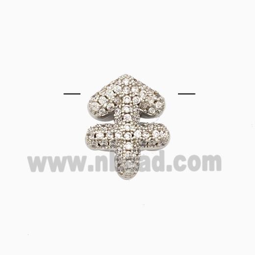 Copper Symbols Pendant Pave Zirconia Zodiac Sagittarius Platinum Plated
