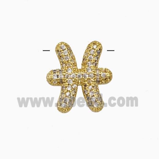 Copper Pendant Pave Zircon, Gold Plated