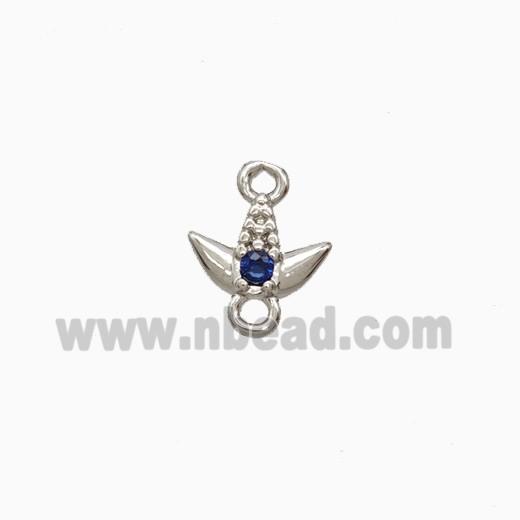 Copper Tulip Connector Pave Zirconia Platinum Plated