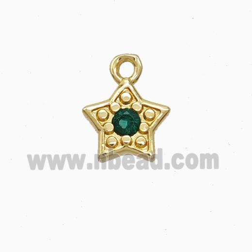 Copper Star Pendant Pave Zirconia Gold Plated