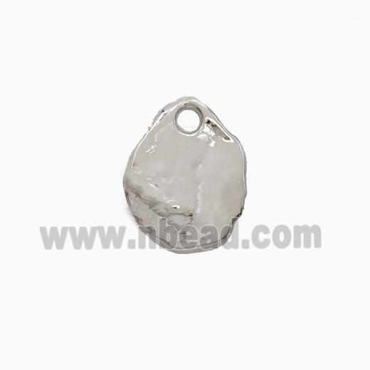 Copper Slice Pendant Platinum Plated