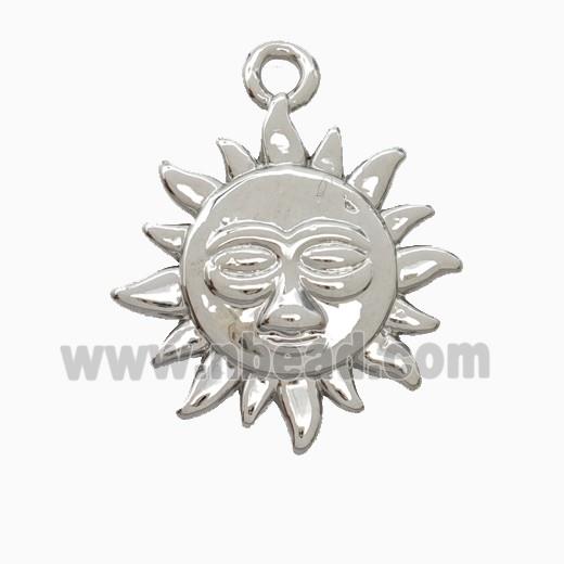 Copper Sun Pendant Platinum Plated