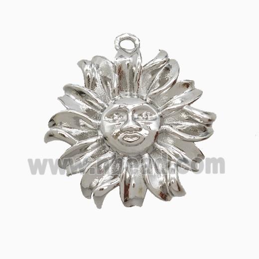 Copper Sun Pendant Platinum Plated