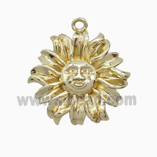 Copper Sun Pendant Gold Plated