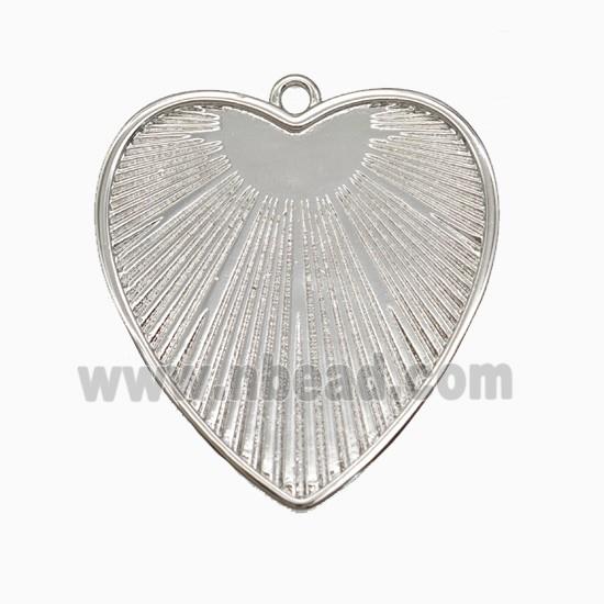 Copper Heart Pendant Platinum Plated