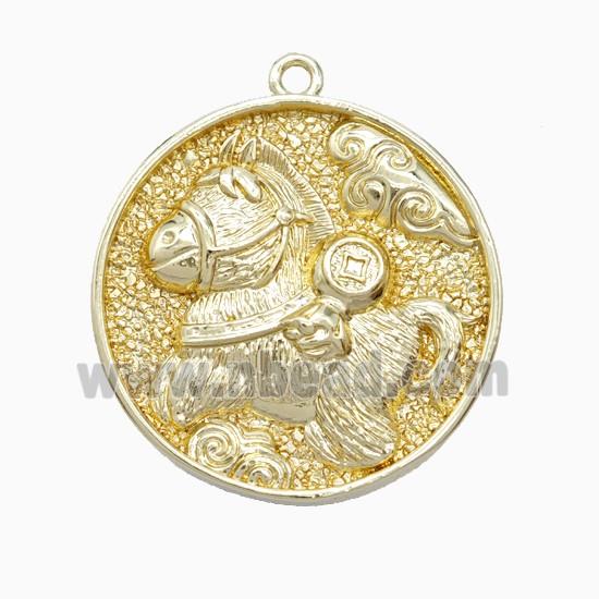 Copper Horse Pendant Gold Plated