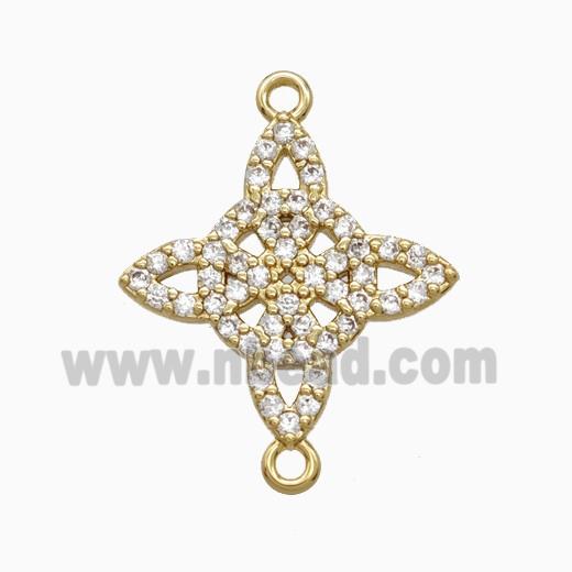 Copper Pendant Pave Zircon, Gold Plated