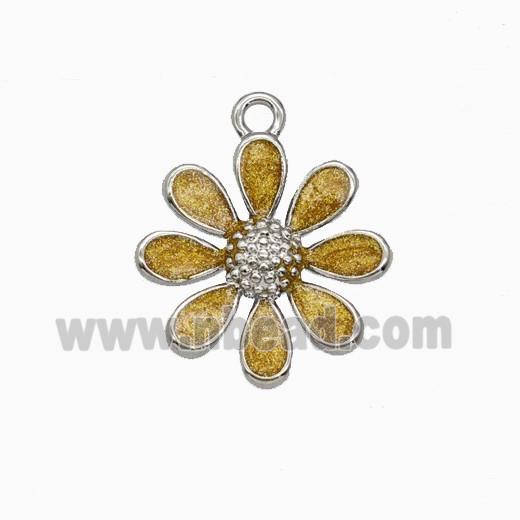 Copper Pendant Pave Zircon, Gold Plated