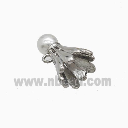 Copper Badminton Pendant Pave Resin Sports Platinum Plated