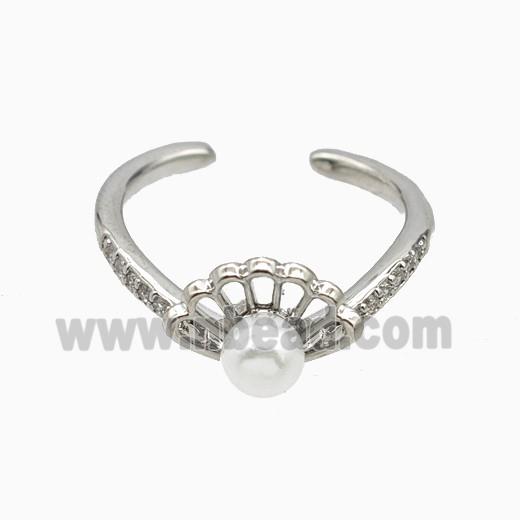 Copper Rings Pave Resin Platinum Plated