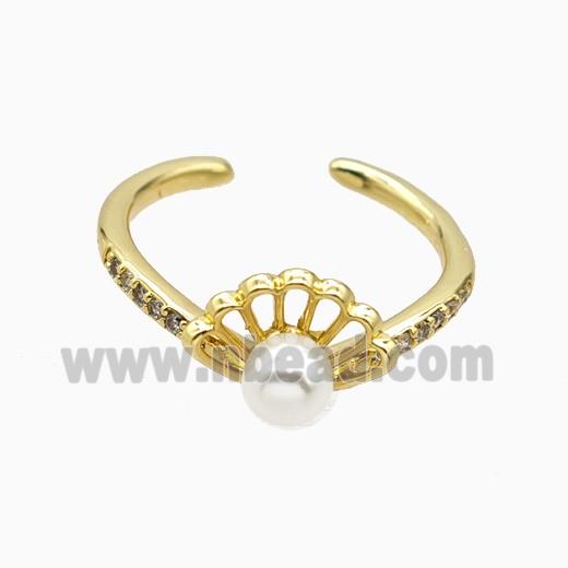 Copper Rings Pave Resin Gold Plated