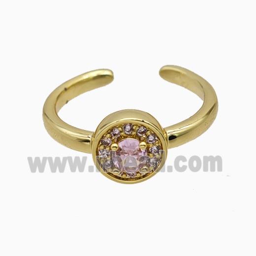 Copper Rings Pave Zirconia Crystal Glass Gold Plated