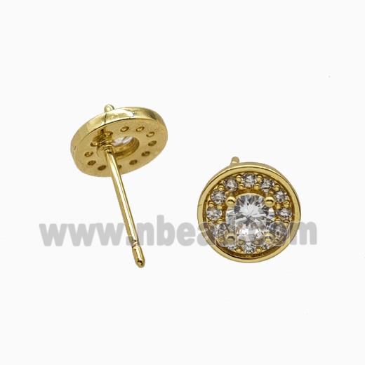 Copper Ring Pave Zircon, Gold Plated