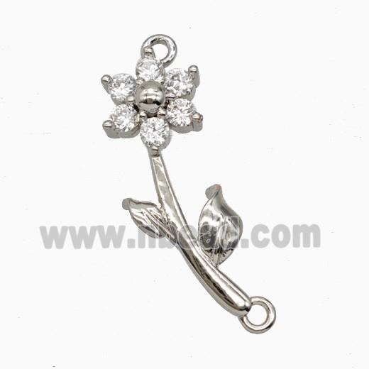 Copper Earring Studs Pave Zircon, Gold Plated