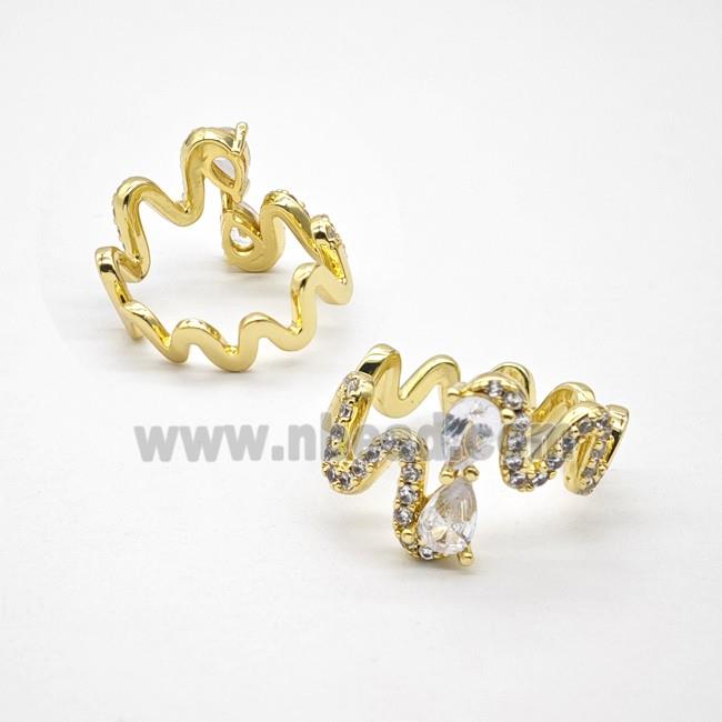 Copper Rings Pave Zirconia Gold Plated