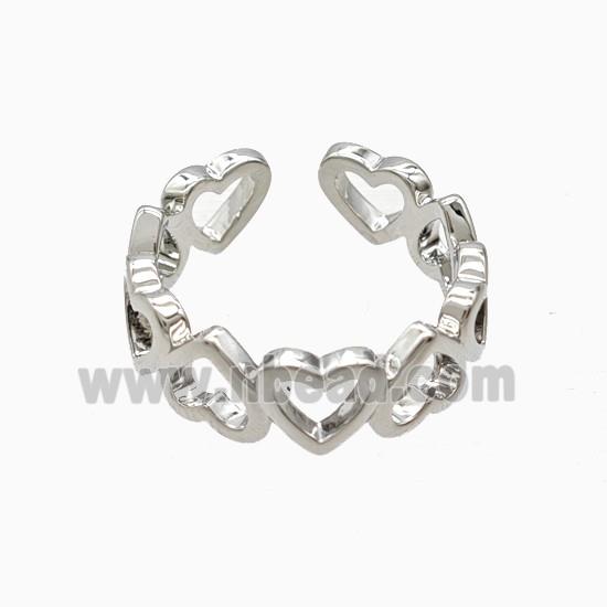 Copper Heart Rings Platinum Plated