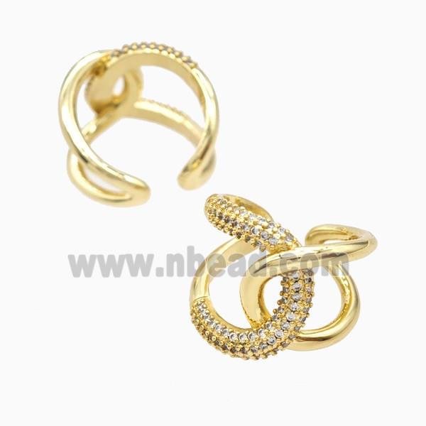 Copper Rings Pave Zirconia 18K Gold Plated