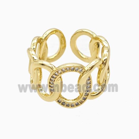 Copper Rings Pave Zirconia 18K Gold Plated