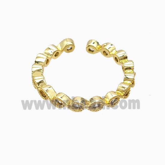 Copper Rings Pave Zirconia 18K Gold Plated