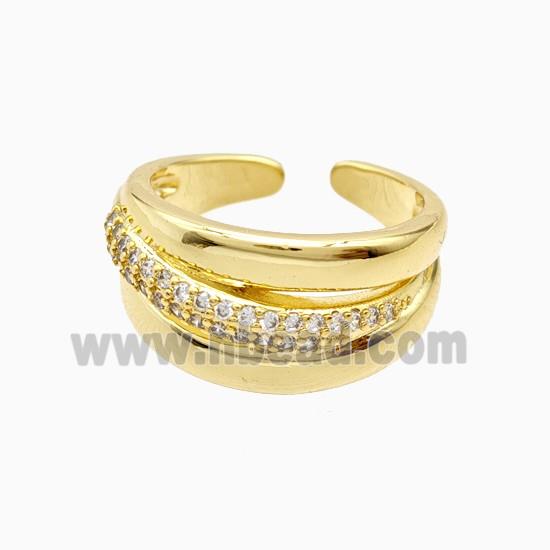 Copper Rings Pave Zirconia 18K Gold Plated