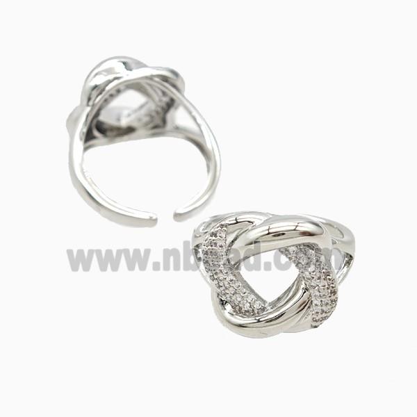 Copper Rings Pave Zirconia Platinum Plated