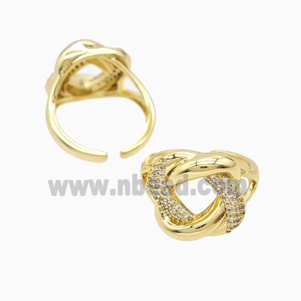 Copper Rings Pave Zirconia 18K Gold Plated