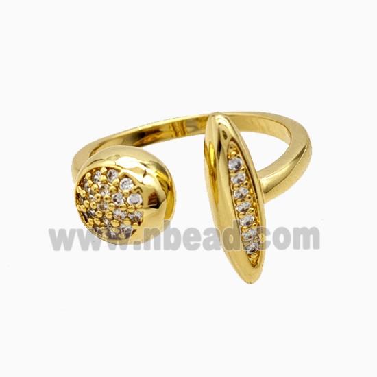 Copper Rings Pave Zirconia 18K Gold Plated