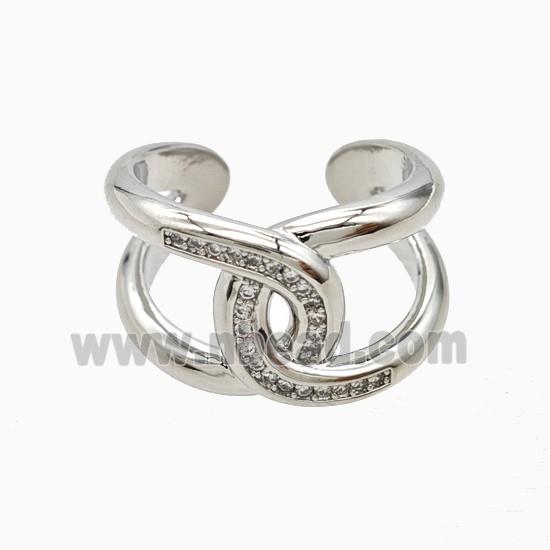 Copper Rings Pave Zirconia Platinum Plated