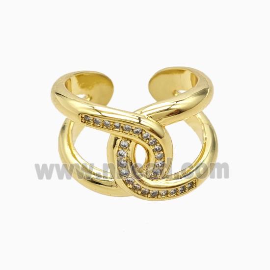 Copper Ring Pave Zircon, Gold Plated