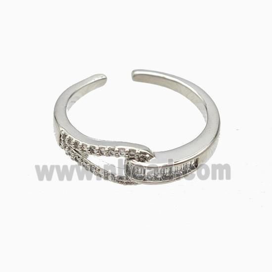 Copper Rings Pave Zirconia Platinum Plated