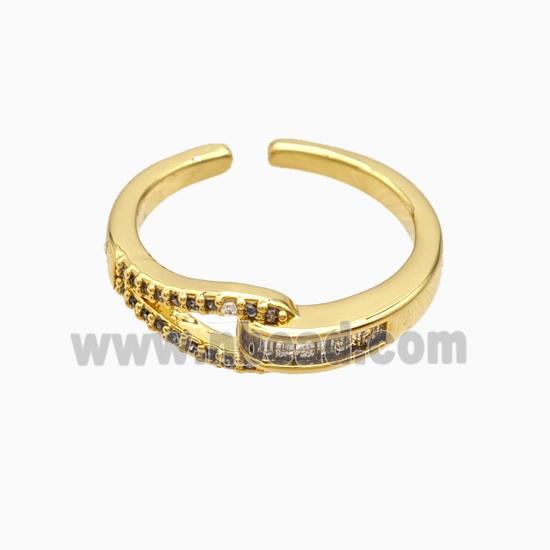 Copper Rings Pave Zirconia 18K Gold Plated