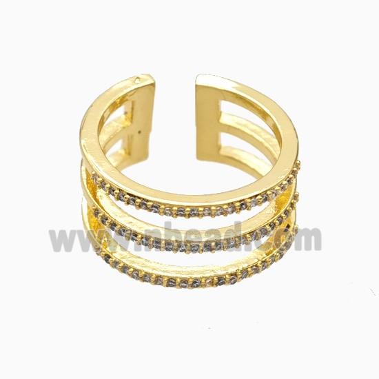 Copper Rings Pave Zirconia 18K Gold Plated