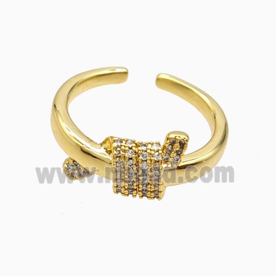 Copper Rings Pave Zirconia 18K Gold Plated