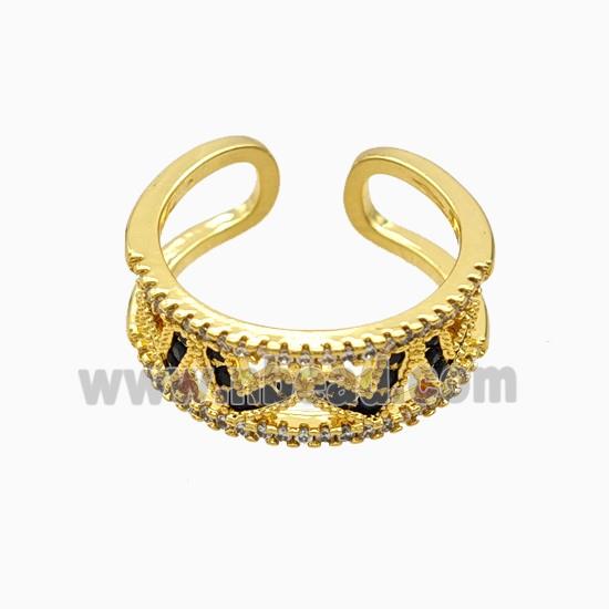 Copper Ring Pave Zircon, Gold Plated