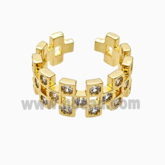 Copper Rings Pave Zirconia 18K Gold Plated