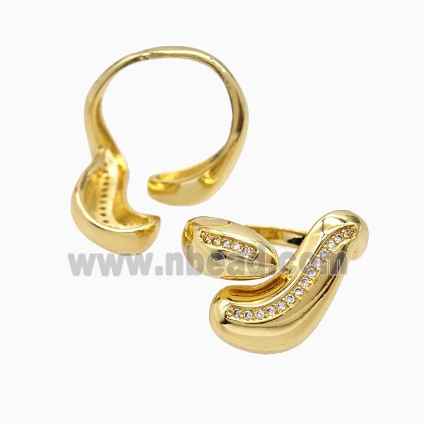 Copper Rings Pave Zirconia 18K Gold Plated