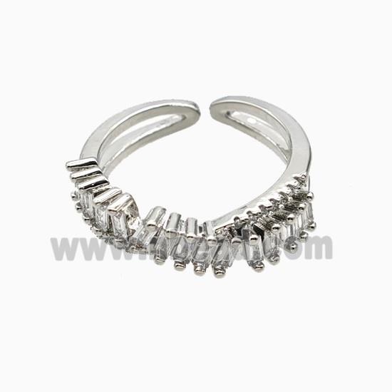 Copper Rings Pave Zirconia Platinum Plated