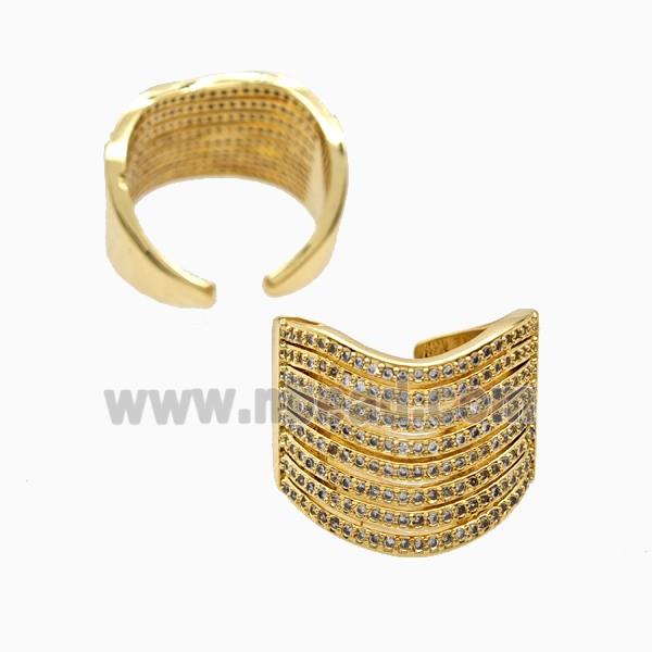 Copper Ring Pave Zircon, Gold Plated