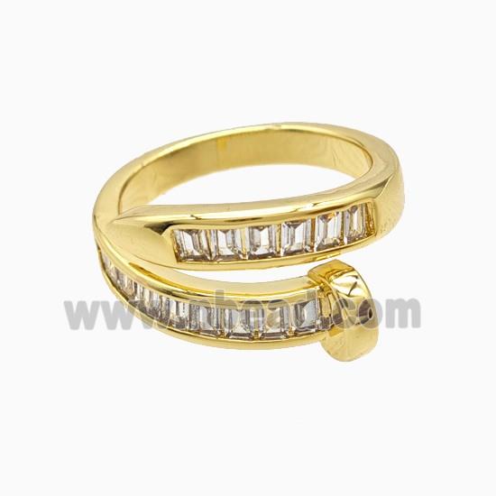 Copper Rings Pave Zirconia 18K Gold Plated