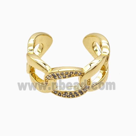 Copper Rings Pave Zirconia 18K Gold Plated