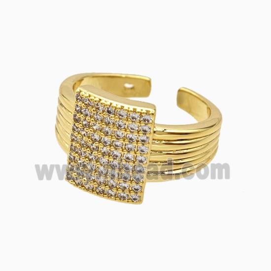 Copper Rings Pave Zirconia 18K Gold Plated