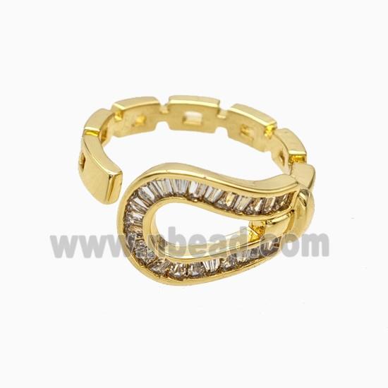 Copper Rings Pave Zirconia 18K Gold Plated