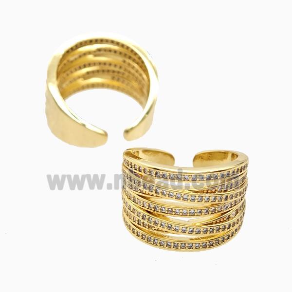 Copper Rings Pave Zirconia 18K Gold Plated