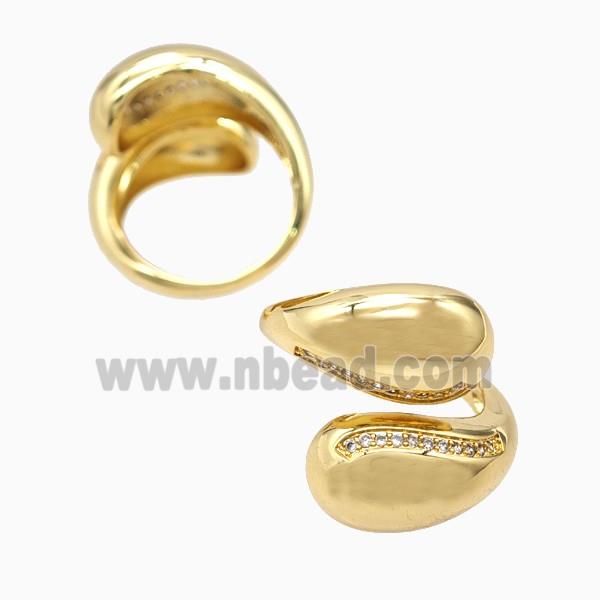Copper Rings Pave Zirconia 18K Gold Plated