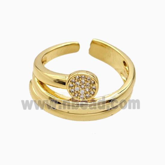 Copper Rings Pave Zirconia 18K Gold Plated